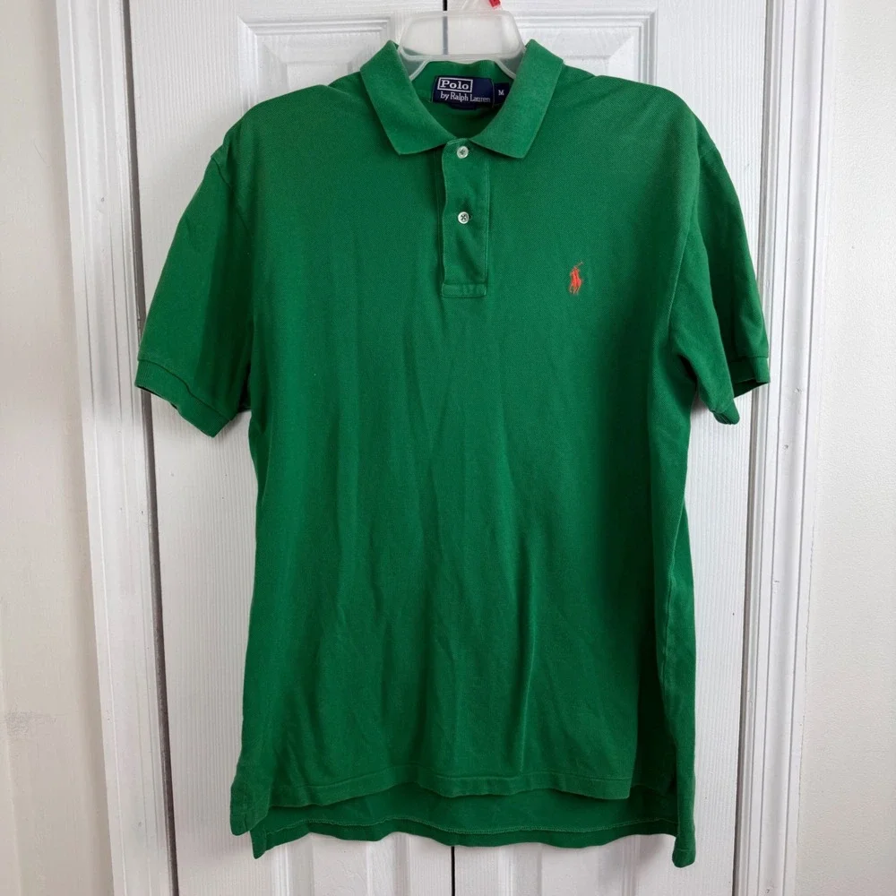 Polo‎ Ralph Lauren Men Green Short Sleeve Classic Polo Shirt Preppy Pony Logo